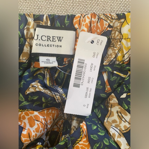 J. CREW COLLECTION Pull-on Silk-twill pant in giraffes Size 0 NWT $148 AQ641 - Picture 5 of 7